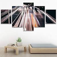 SIGNWIN 5 Panel Canvas Wall Art Light Exposure for Home Decorations Ready to Hang - 60
