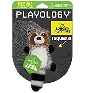 Playology Plush Toys for Dogs | Stuffed Animal Raccoon| Sweet Potato Scented for Small Dogs