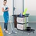 HOMCOM Carro de Limpieza Profesional Carrito Duradero con 6 Ruedas 2 Cajas...