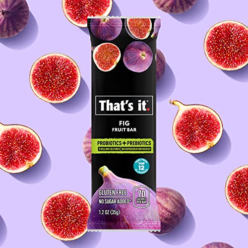 That's It. Probiotic Fruit Bar Immunity Booster & Support Active Cultures To Promote Healthy Gut & Digestion 100% Real All Natural 2 Ingredients, Whole 30 Compliant, Paleo, Allergen Friendly, Fig #TOP3