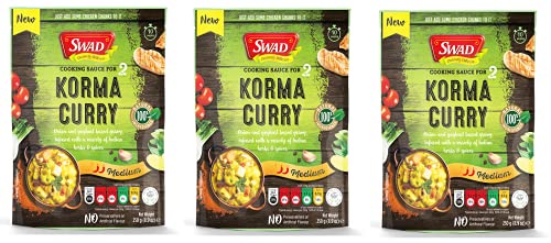 Image of SWAD Korma Curry Gravy Easy to cook gravy- Pure Vegetarian, 250GM - (Pack Of 3)