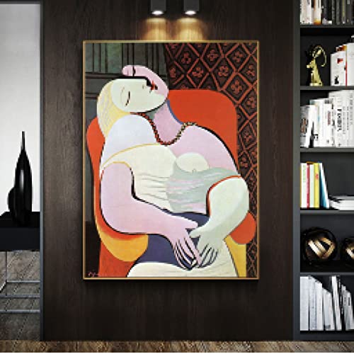 Toile Picasso Le Rêve reproduction d'art célèbre pour décoration murale de maison 40x60cm