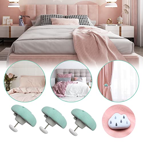 MQUPIN Quilt-Befestigungsclips, 18 Stück Bettbezug-Clips, Wolken-Befestigungsclips mit Knöpfen, Schlafzimmer-Bettdecken-Befestigungshalter, Bettbezug-Stifte mit Box - Image 3
