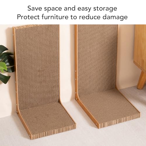 Tablero corrugado para rascar gatos FILFEEL compacto protector de muebles reversible pack de 2 4