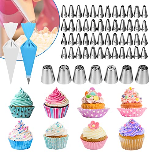Cake Decorating Supplies, 507 Pcs Cake Decorating Kit 3 Packs Springform Cake Pans, Cake Rotating Turntable, 48 Piping Icing Tips, 7 Russian Nozzles, Chocolate Mold Baking, Mother's Day Gift Ideas #TOP4