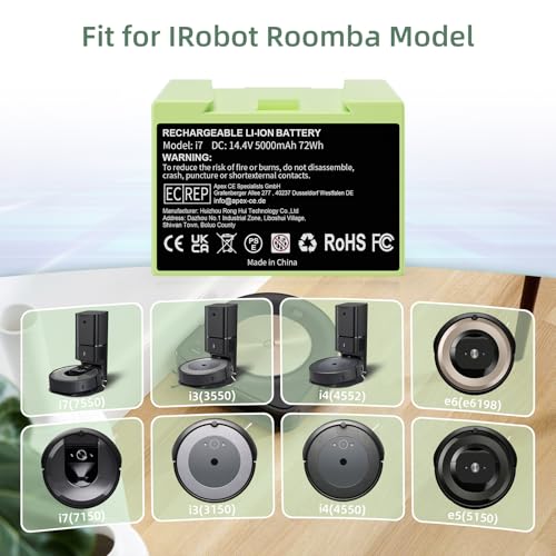 Image of High-Capacity 5000mAh Battery for Roomba i7