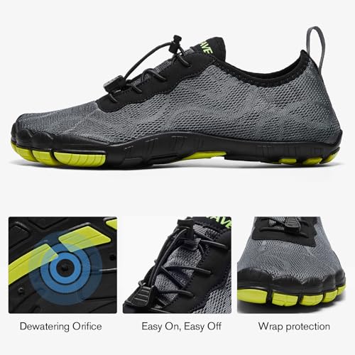 Image of HIITAVE Men Barefoot Water Shoes Beach Aqua Socks Quick Dry for Outdoor Sport Hiking Swiming Surfing