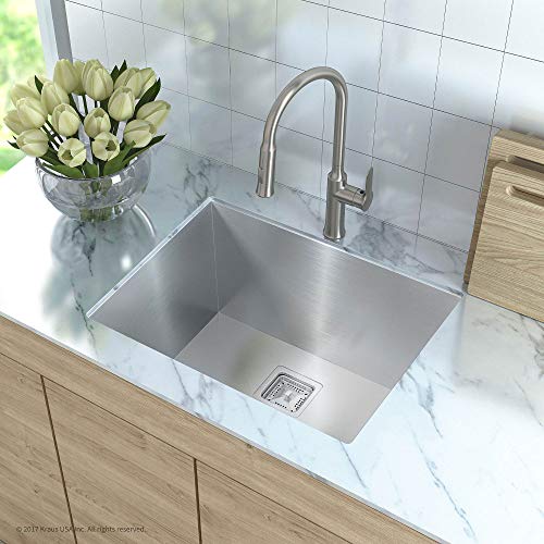 KRAUS Pax 24-inch 18 Gauge Undermount Single Bowl Stainless Steel Laundry and Utility Sink, KHU24L - image 4