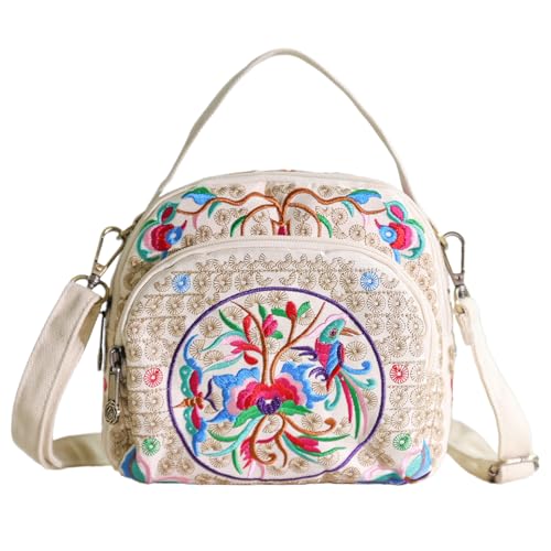 Bolso pequeño bandolera con bordado floral para mujer miniatura 1