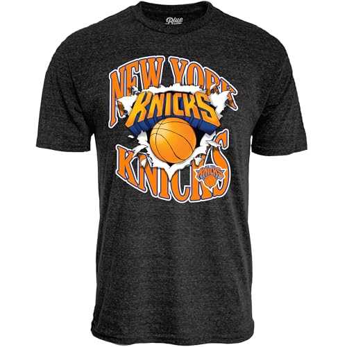 New York Knicks NBA Officially Licensed Youth Tri-Blend T-Shirt Slam Mascot Black, Large