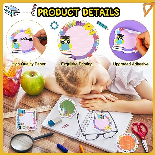 Cholemy 960 Sheets Cute Inspirational Sticky Notes Fun Teacher Sticky Notepad Bulk Assorted Shaped Self Stick Note Pads Writing Memo Pad for Students Kids Teens Office Home School Classroom Gifts