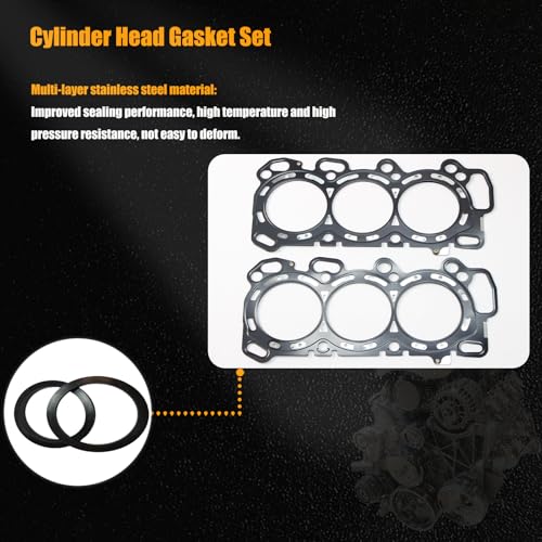 Image of AUCERAMIC HS26587PT Engine Cylinder Head Gasket Set Fit for 2010-2013 Acura MDX ZDX 2009-2012 RL 2009-2014 TL 3.7L 3664CC V6 Gas SOHC J37A1 J37A2