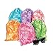 ifavor123 (24 Pack) Assorted Bright Colors Tie Dye Polyester Drawstring Bags Party Favors Goodie Bags