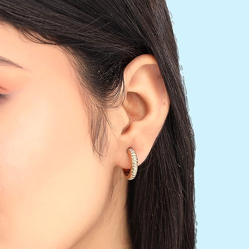 Image of Yellow Chimes Earrings for Women and Girls | Fashion Gold Stud & Hoop Set | Gold Plated Hoop & Studs Earring | Western Hoop Earrings Combo | Birthday Gift for Girls & Women Anniversary Gift for Wife