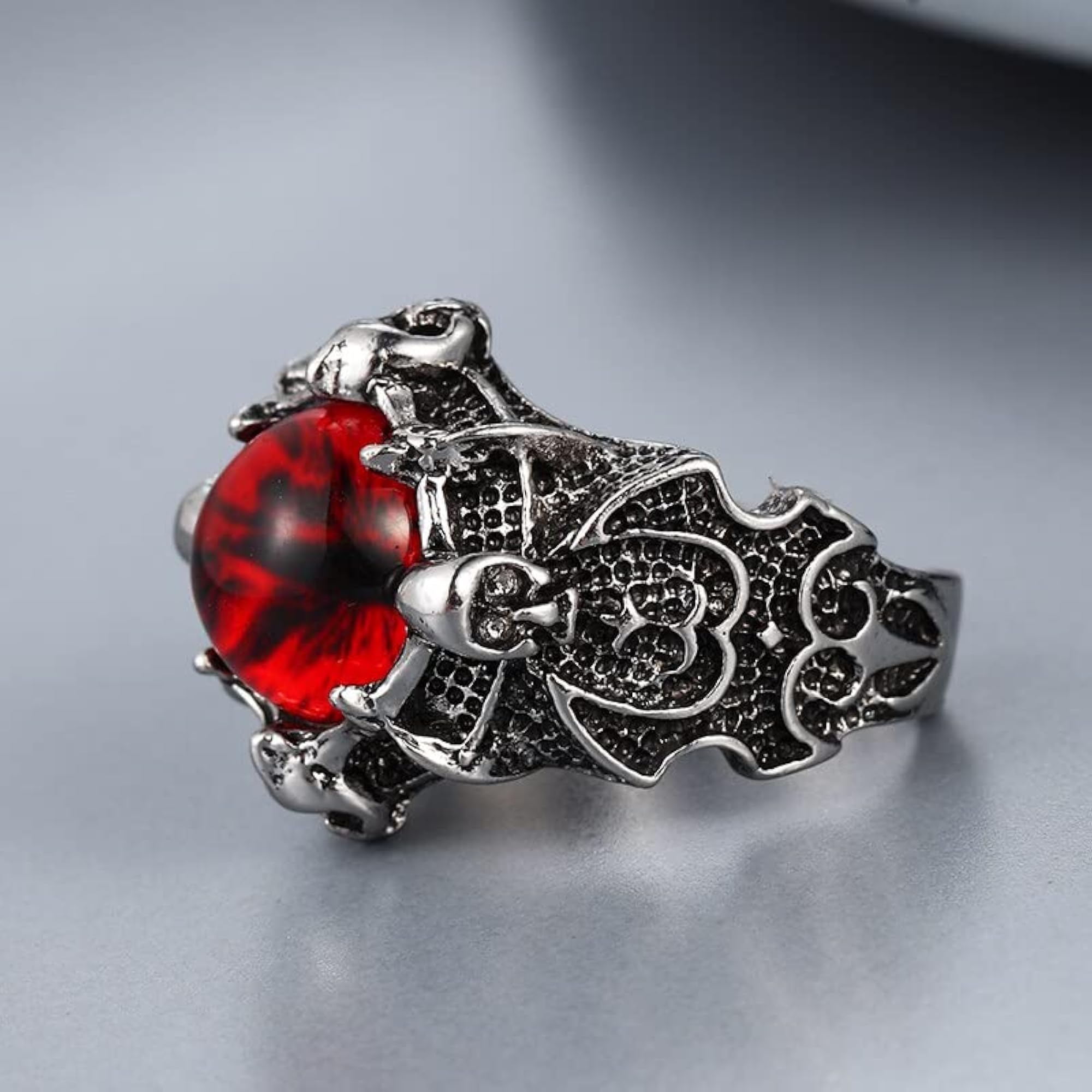 Unisex Adjustable Devil's Eye Alloy Silver Plated Ring