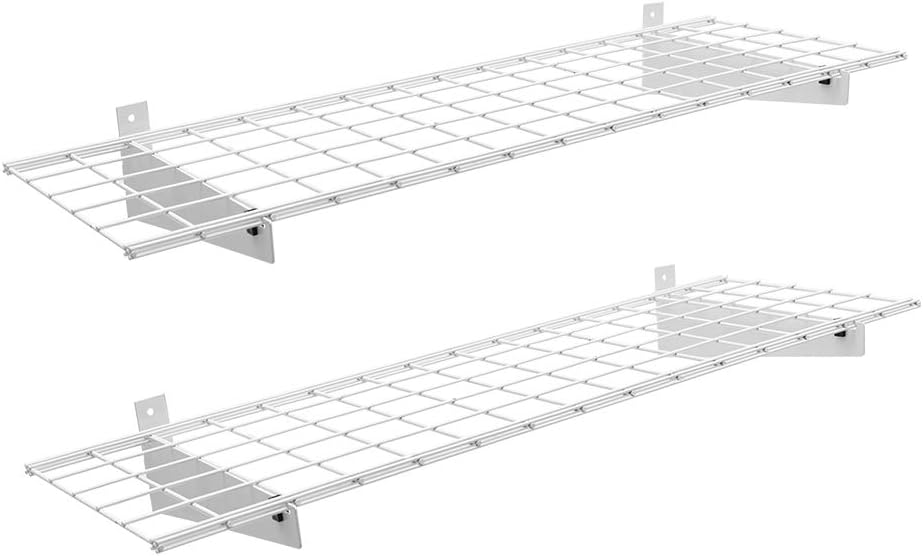 Ultrawall 2-Pack Wall Shelf Garage Storage Rack, 2x4ft 45-inch-by-15-inch Floating Shelves Max Load 400lb, White : Tools & Home Improvement