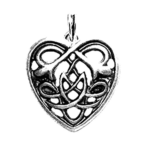 Pendentif cœur celtique en argent idéal pour sublimer une tenue bohème chic au quotidien