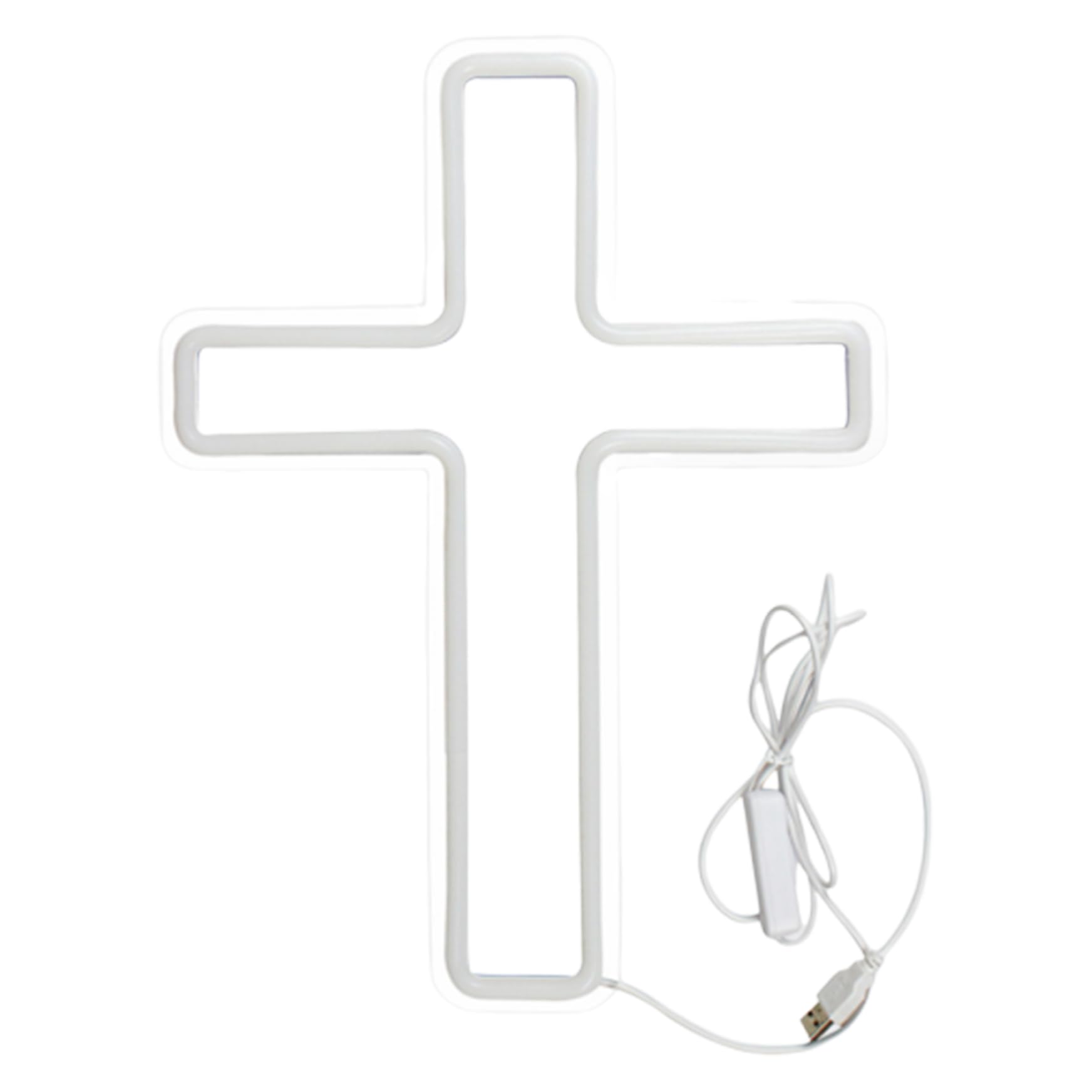 Wedhapy Light Jesus Wall Decor Usb Powered Cross Neon Signs God Holy Crucifix Hanging Led Cross Decorations For Religious Room Church Christmas Easter Christian Neon Cross