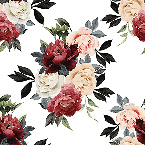 Papier peint floral résistant 416x254cm pour masquer défauts muraux