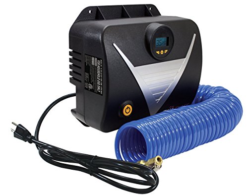 Plews & Edelmann Tru-Flate 16-250 Tankless Wall-Mount Garage Air Compressor with Gauge and 25' Coiled Hose - Thumbnail 2