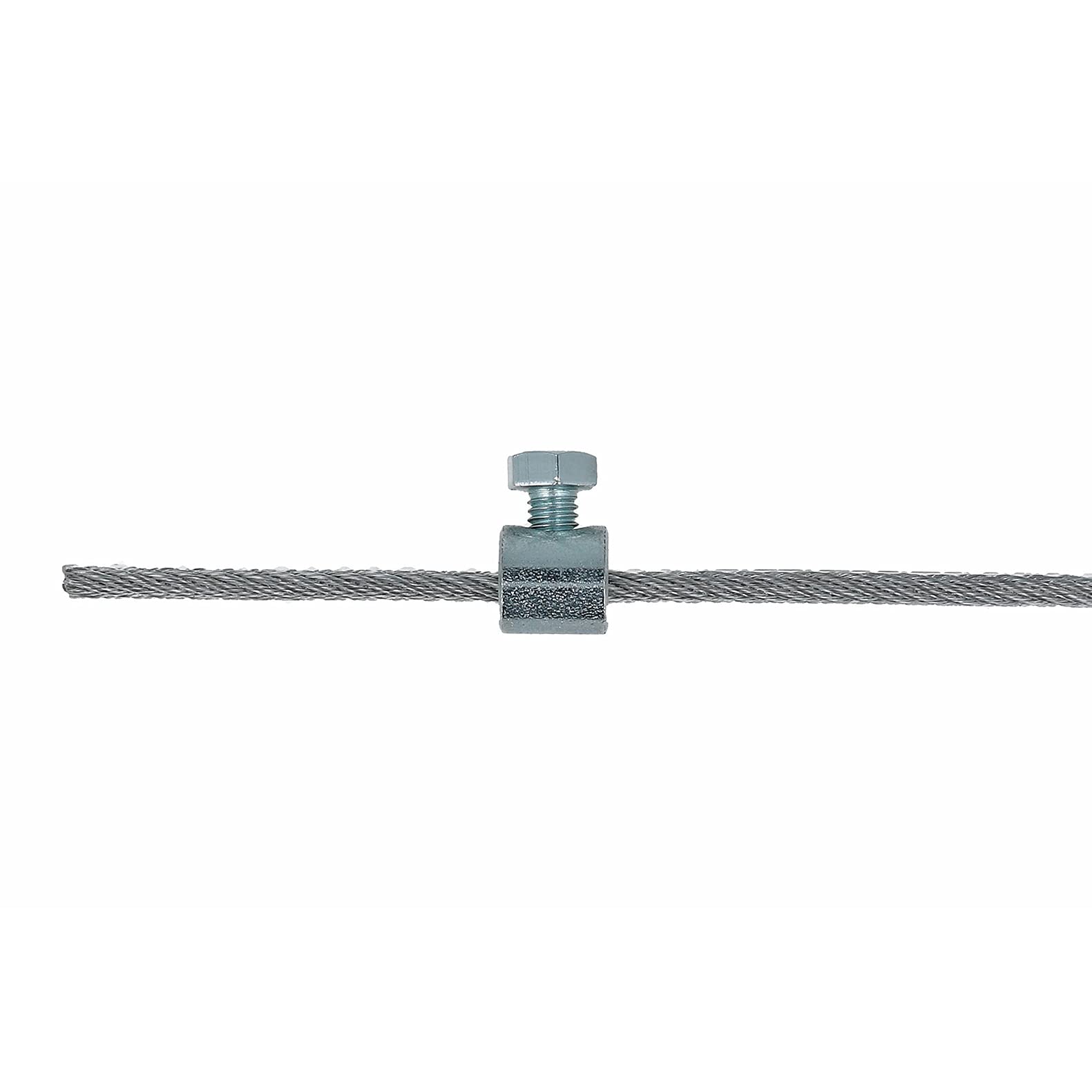 Morsetto Serracavi in Ferro Zincato, con Vite Laterale Esagonale di Serraggio, Blocco per Cavi Diametro Max 3 mm, Confezione 4 pezzi