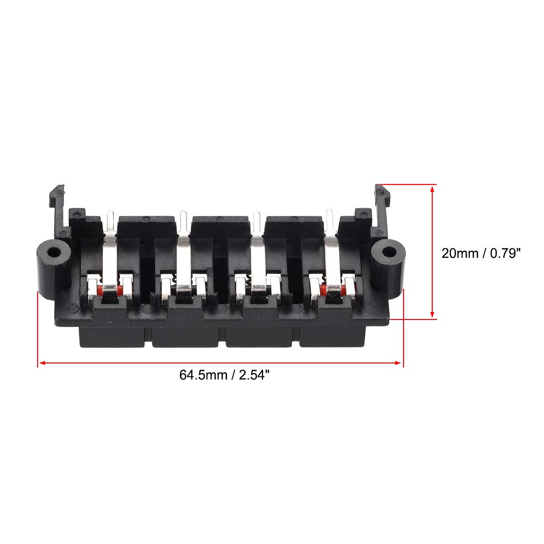 Unique Bargains Connecteur de Borne de Haut-Parleur à Ressort 2 Voies Connecteur de Libération de Pression Bandes de Câble Audio Noir Rouge WP2-3, 2 Pcs
