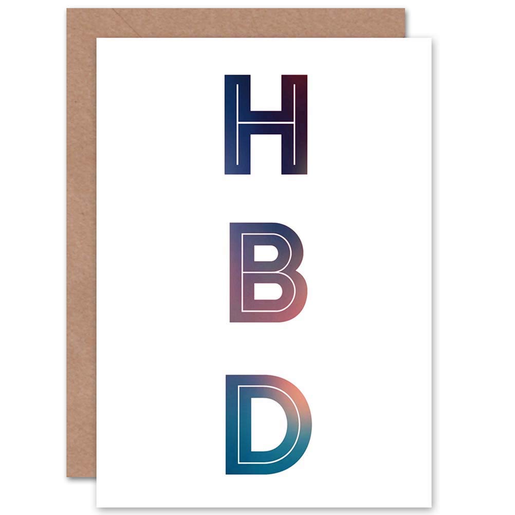 Wee Blue Coo HAPPY BIRTHDAY INITIALS TEXT BOLD COLOUR ART GREETINGS GREETING CARD