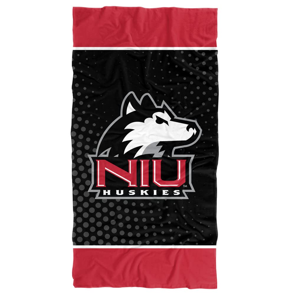 LOGOVISION Northern Illinois University Beach Towel/Bath Towel, 30"x60" Radial Dots