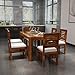 LIZZAWOOD Modern Solid Sheesham Wood 6 Seater Dining Set with 6 Chairs | Compact Table with Comfortable Chairs | Homes