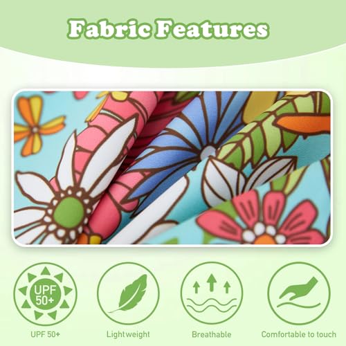Image of UMELOK Toddler and Little Girls Rash Guard Sets with Bikini Bottoms Swimwear