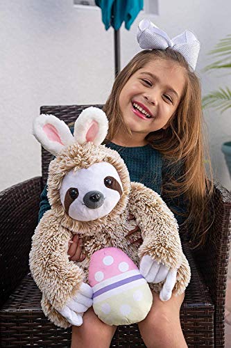 Easter Bunny Stuffed Animal - Easter Stuffed Animals Sloth Bunny - Large Fluffy Stuffed Easter Bunny Sloth With Easter Egg - 15" #TOP2