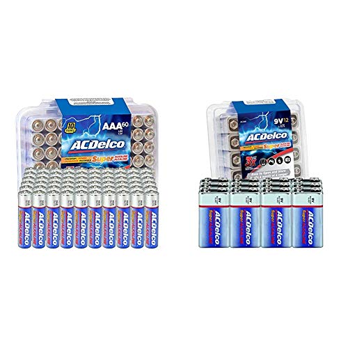 Acdelco Aaa Batteries, Maximum Power Super Alkaline Battery, 60 Count (Pack Of 1) & 9 Volt Batteries, Super Alkaline Battery, 12 Count Pack #TOP29
