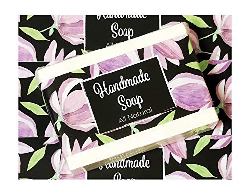 ZZYBIA Wrap Paper Tape for Homemade Soap Bar Handmade Products Horizontal 20pcs (Purple Lotus)