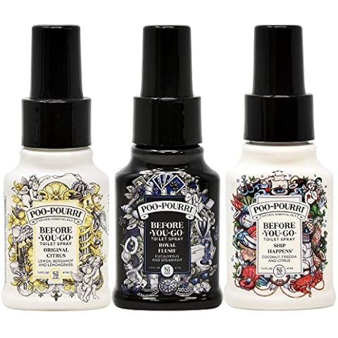 Poo-Pourri Before You Go Toilet Spray, Original Citrus, Royal Flush, Ship Happens, 1.4 oz Bottles Cover
