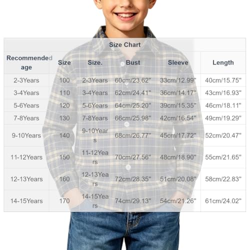 Boys Long Sleeve Button Down Shirts Plaid Casual Shirt Kids Fall Clothes - image 3