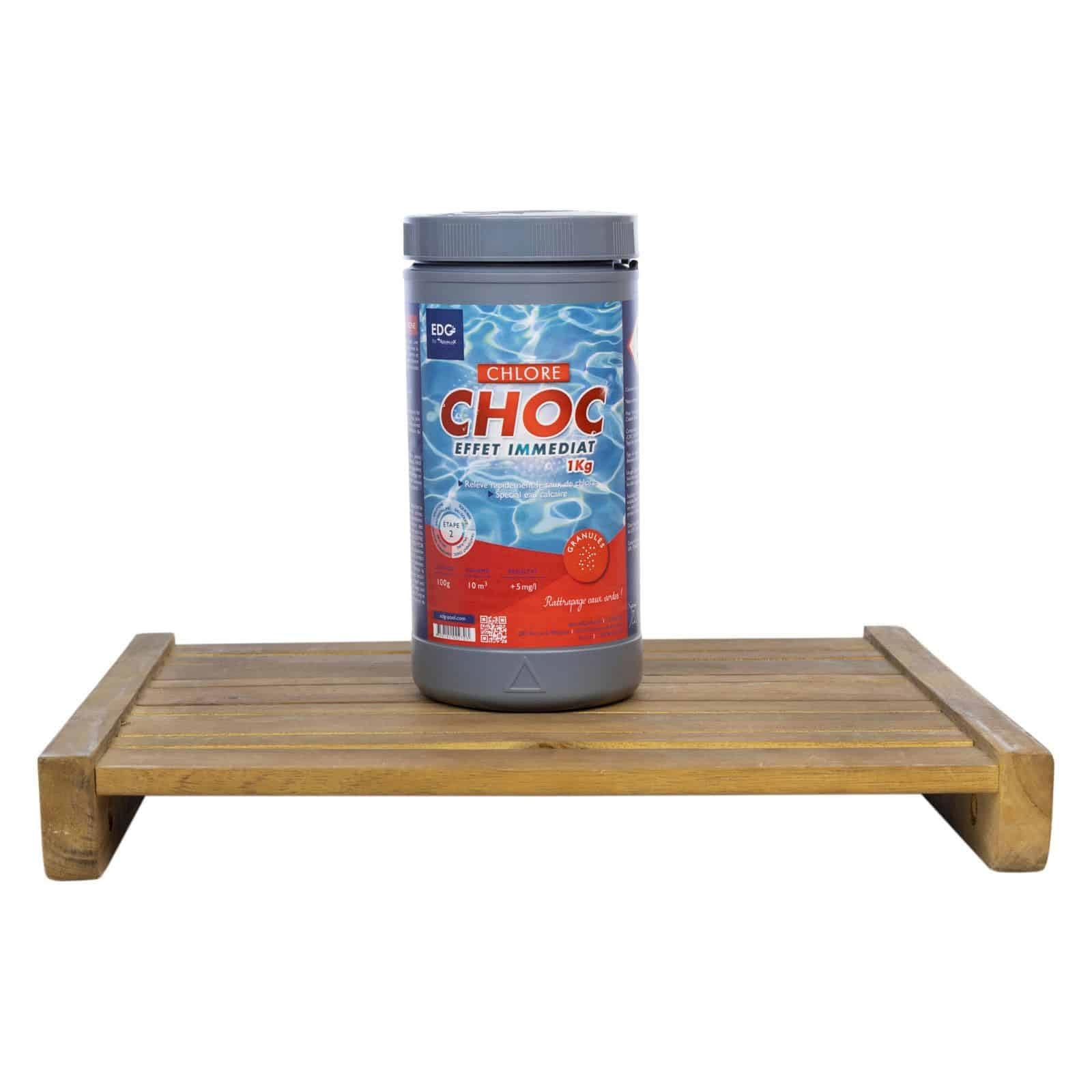 EDG EDENEA - Chlore Choc (Chlore Rapide) Piscine - Spécial Eau Verte - Effet Immédiat - Granulés - Boite 1 kg - Gamme by Aqualux