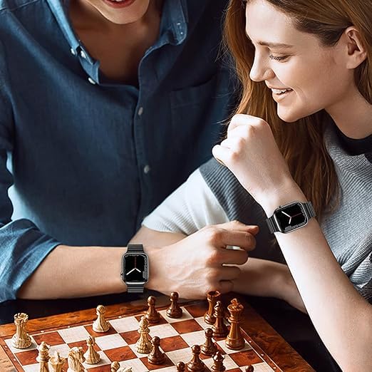 Image of Silicone Magnetic Band Compatible with Apple Watch 38mm 40mm 41mm 42mm 44mm 45mm 49mm, for Series Ultra 9 8 7 SE 6 5 4 3 2 1 Women Men |Watch Not Included (Black, 38mm /40mm /41mm)