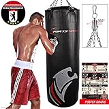 Saco de Boxeo Profesional - Fijación 360° de Sportstech - Incluye Póster de Entrenamiento - Nuestro BXP está Recomendado por la Asociación de Boxeo de Berlín, Ideal para Kick Boxing y Boxeo