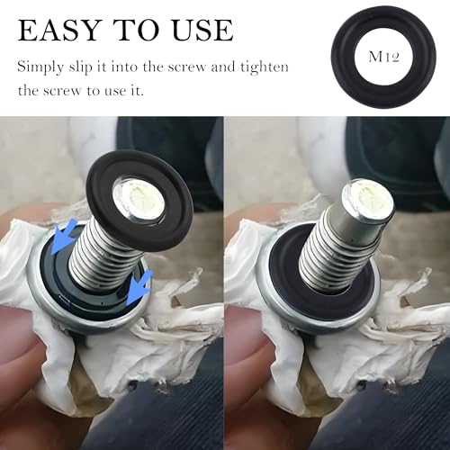 Image of 50PCS Oil Drain Plug Gasket Replace OEM#12616850,Sealability Oil Drain Plug Washer Reduced Oil Leakage,Securely Oil Plug Gasket Car Accessories for Most Cars (M12 /50PCS)