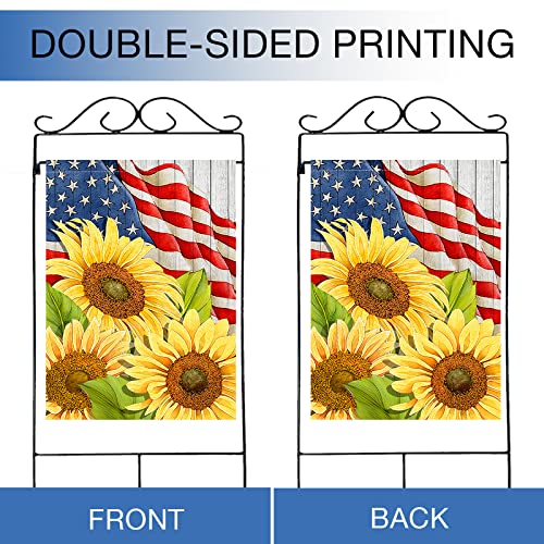 Hzppyz Fall Sunflower House Flag Memorial Day Decorative Yard Outdoor Large Flower Flag Double Sided, Summer Autumn July 4Th American Outside Decorations Usa Patriotic Home Garden Decor Flag 28X40 #TOP6