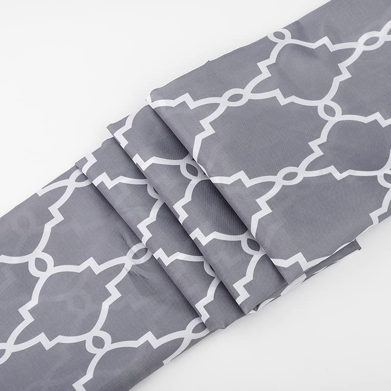VIROSA Grey Moroccan Shower Curtain for Bathroom Anti Mould Mildew Resistant, Grey. Moroccon Shower Curtain - Image 4