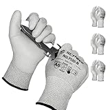 Schwer 3 Pairs Cut Resistant Gloves ANSI A6 Cut Proof Work Gloves, Touchscreen, for Men and Women Used to Woodworking, Glass Cutting, Construction, Cargo Handling, Material Sorting, Car Repair, L