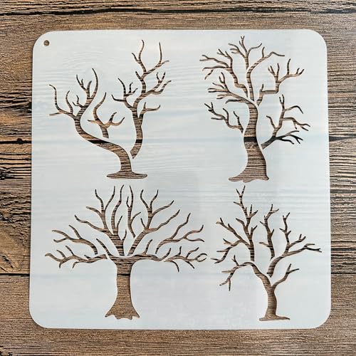 Schablonen zum Malen, 20 x 20 cm, Äste, Baumschablone zum Malen auf Holz, Wand, Leinwand, Stoff, Stein, Schild, Bastelkunstprojekte, Muster A Schablonen zum Malen, 20 x 20 cm, Äste, Baumschablone zum Malen auf Holz, Wand, Leinwand, Stoff, Stein, Schild, Bastelkunstprojekte, Muster A