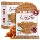 Gluten Free Certified Organic Stroopwafels by Swoffle - Caramel Filled | 4 Individually Wrapped, 1.16oz Wafers | non-GMO, Wheat Free, Kosher, Soy Free, No Dairy, and Nut Free!