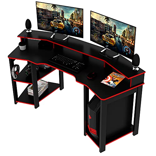 Mesa Gamer ME4167 Tecnomobili Preto/Vermelho