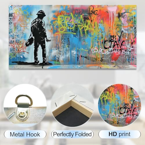 Poster Banksy graffiti pour dynamiser la décoration murale d'un bureau ou studio