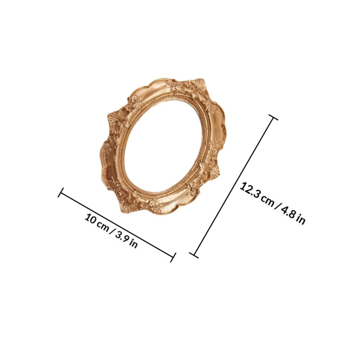 UKCOCO Mini Cadres Photo Décoratifs Finition Fine Lot de 3 en Résine Dorée, Ornement Chic et Style Européen pour Décoration Élégante de Maison ou Café