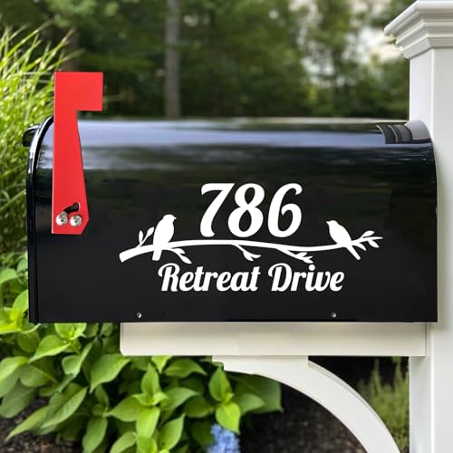 Image of Mailbox Numbers Street Address Reflective Vinyl Decal, Personalized House Numbers for Mailbox, Custom Apartment Office Stickers -CMN15