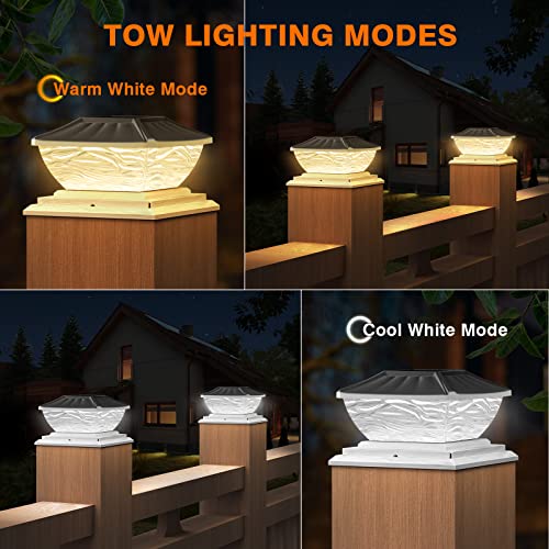 Sollucis Solar Post Cap Lights, Super Bright 8 Leds Fence Post Lights Solar Powered 2 Color Modes 20 Lumen Solar Post Lights Outdoor Waterproof For 4X4 5X5 6X6 Posts In Garden Decor, Patio Decor #TOP1