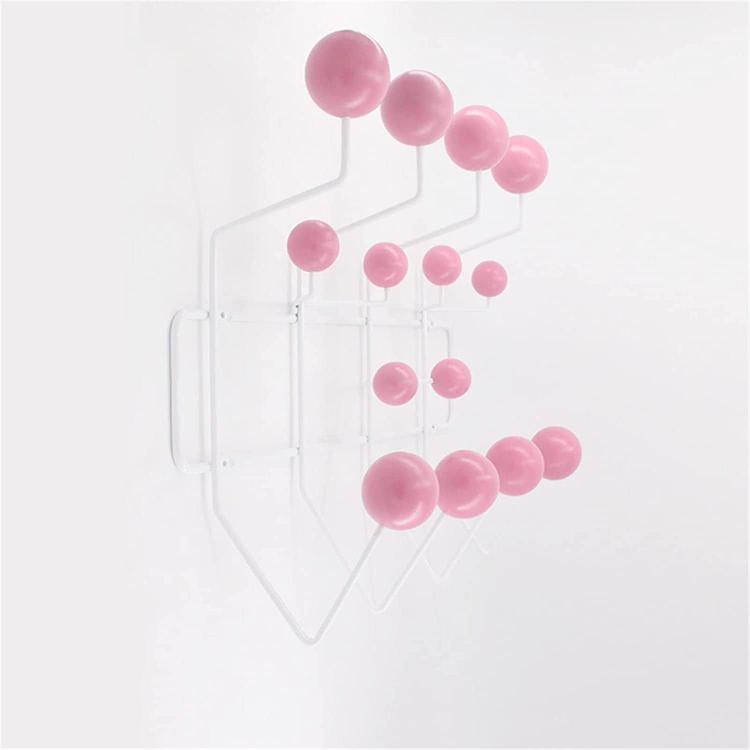 SVFOEBJM Coat Rack, Wall Mounted Mid Century Modern Coat Hooks with Wooden Walnut Balls, Functional Hanger for Scarves and Purses